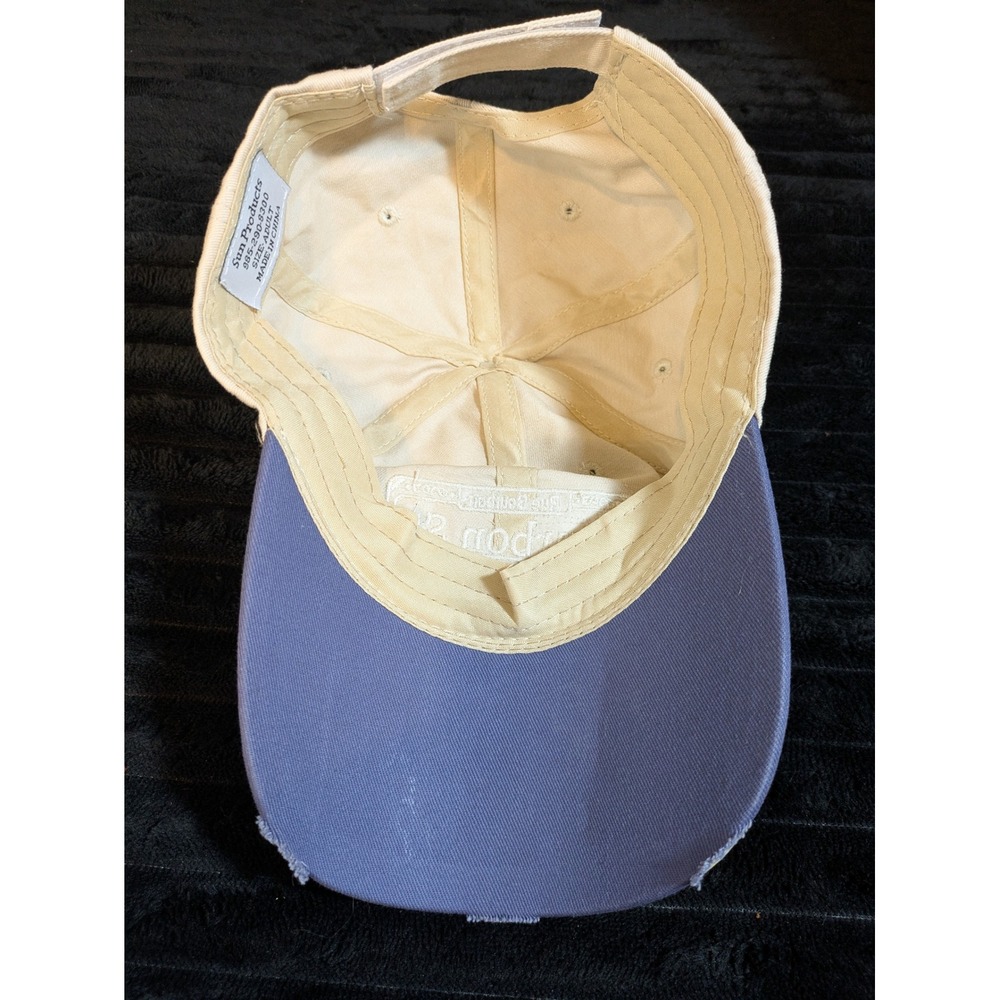 Sun Products New Orleans Bourbon St Hat Tan Blue Distressed Baseball Cap Adult - Picture 7 of 8
